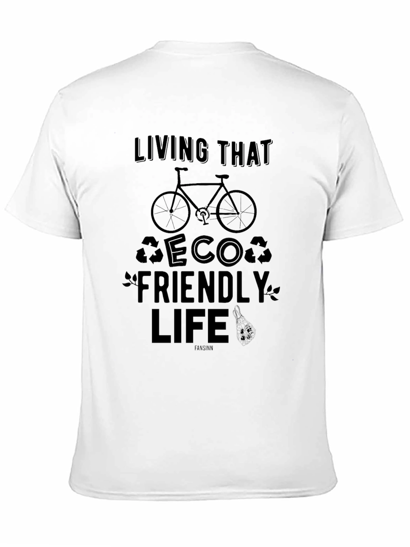 Eco-Friendly Lifestyle Graphic Tee - Black