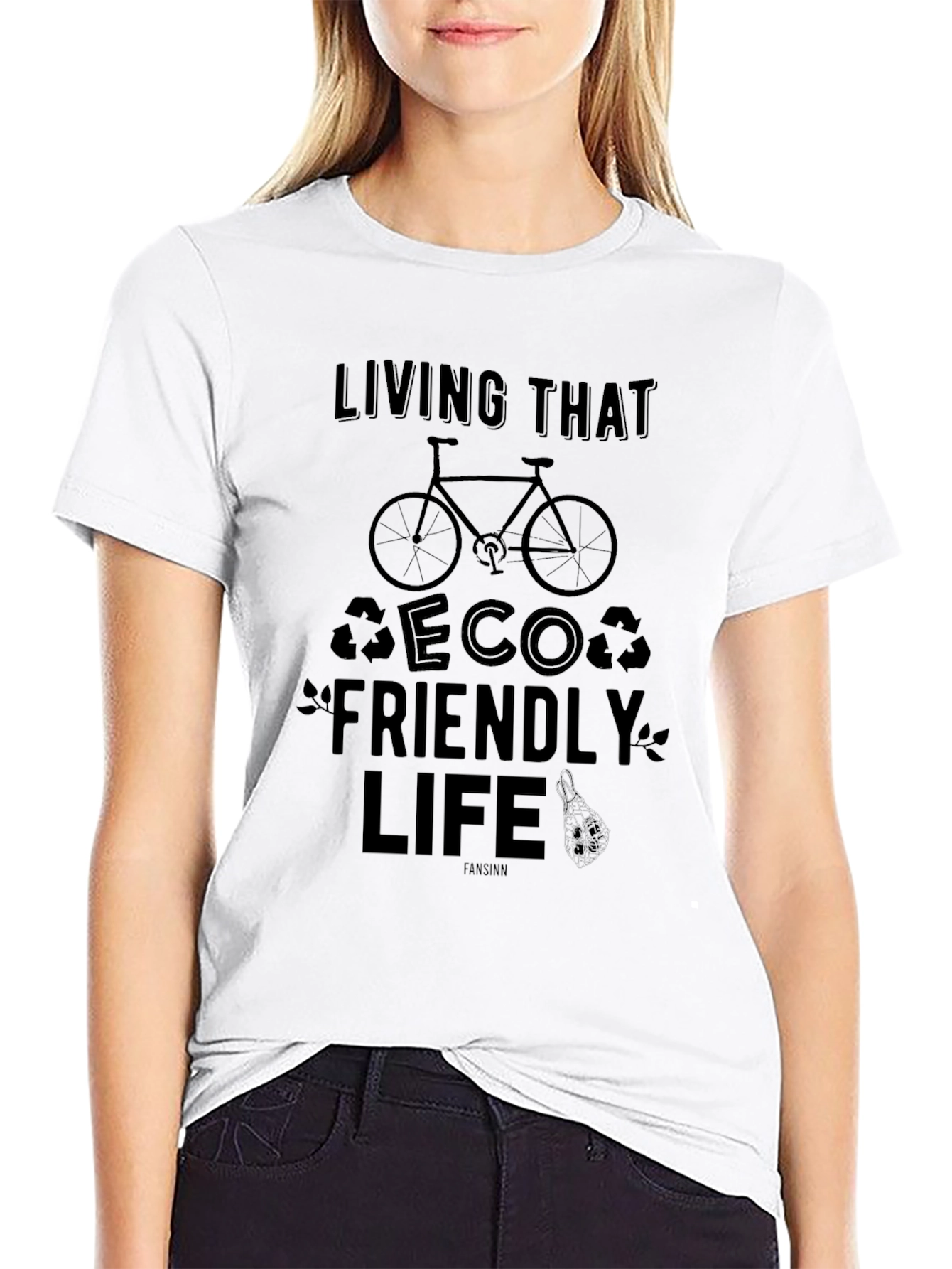 Eco-Friendly Lifestyle Graphic Tee - Black