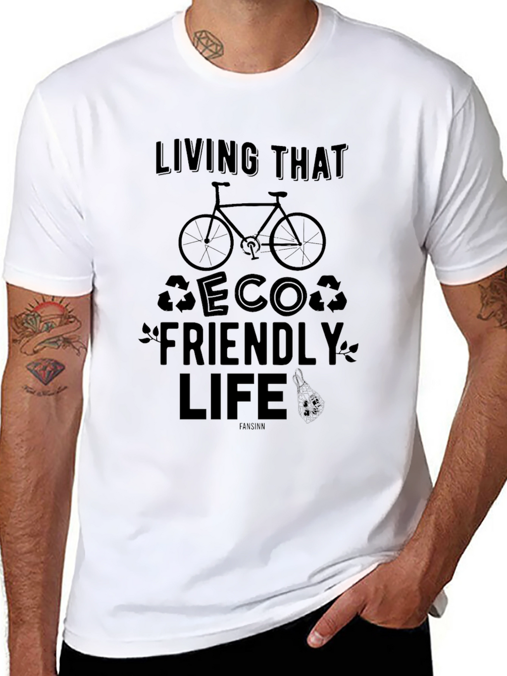 Eco-Friendly Lifestyle Graphic Tee - Black