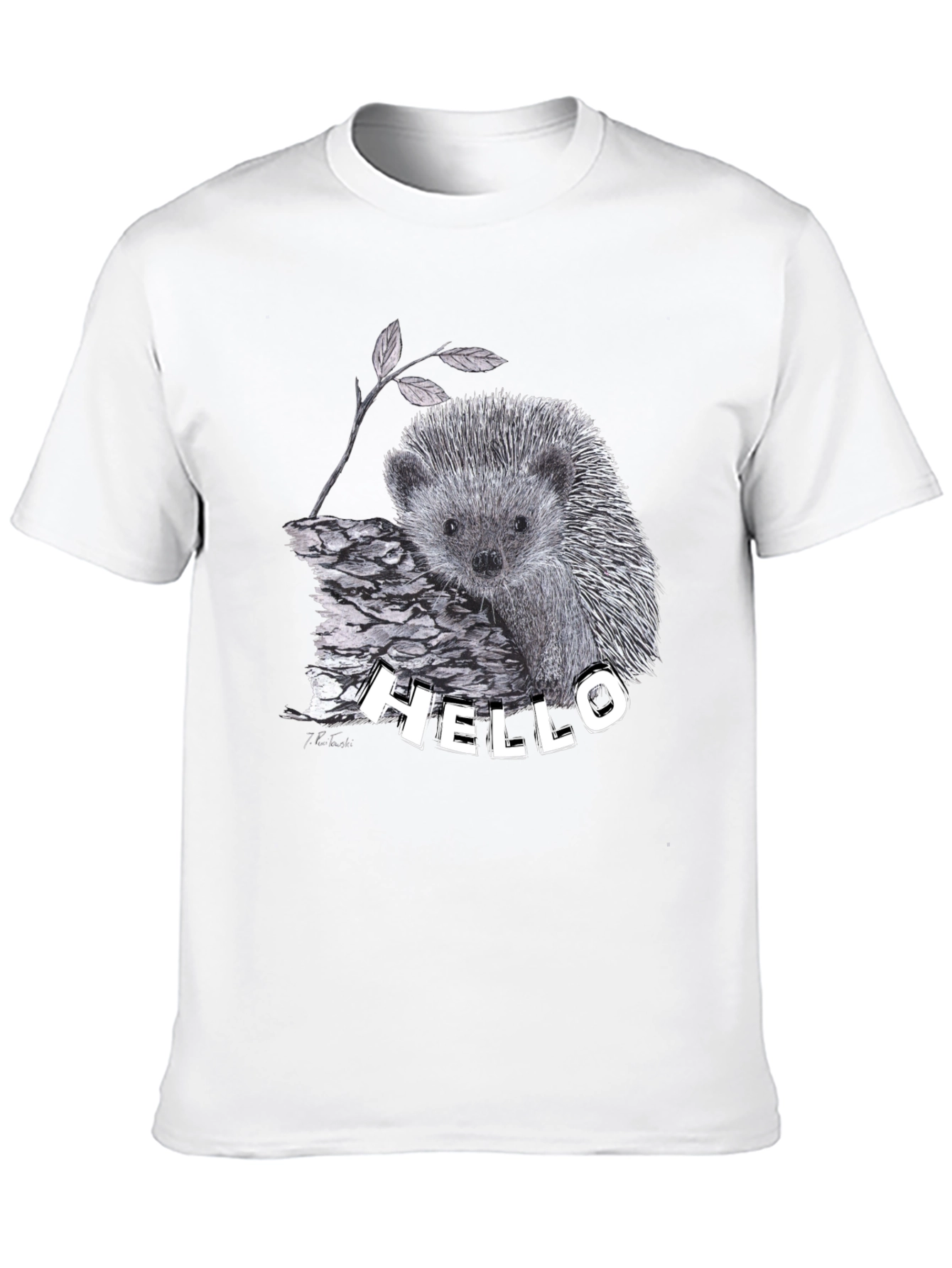 Hedgehog Hello T-Shirt Black