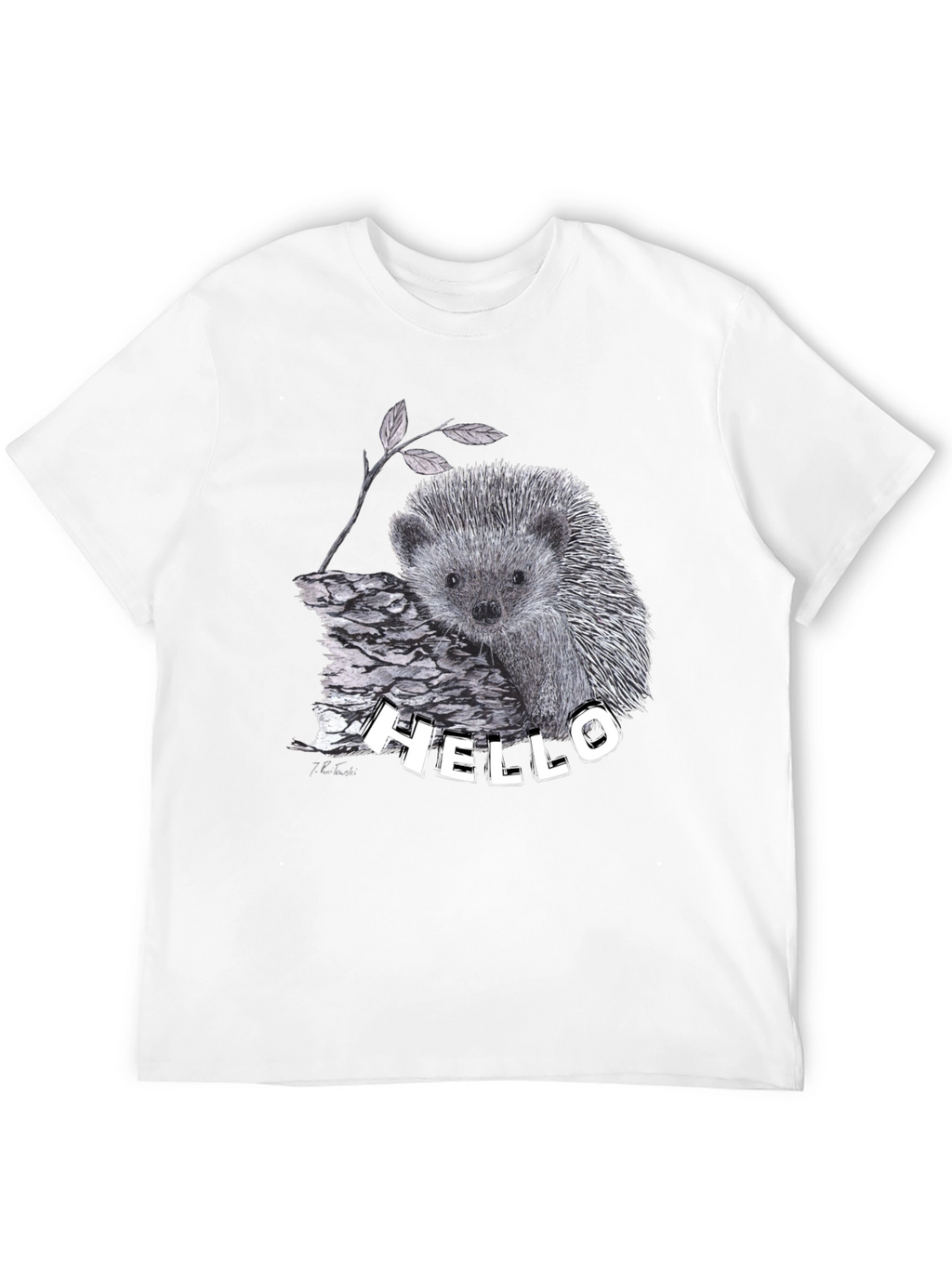 Hedgehog Hello T-Shirt Black