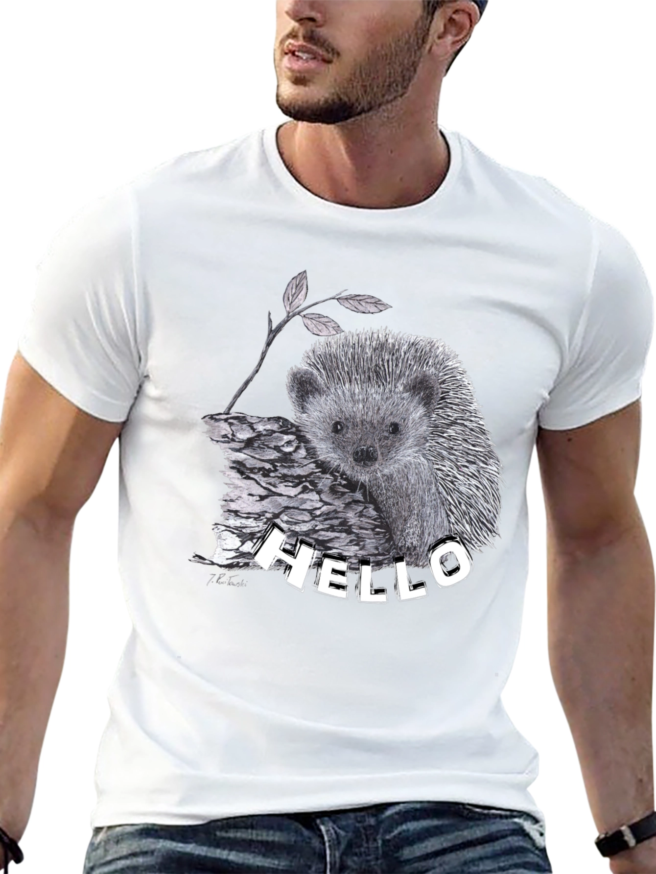 Hedgehog Hello T-Shirt Black