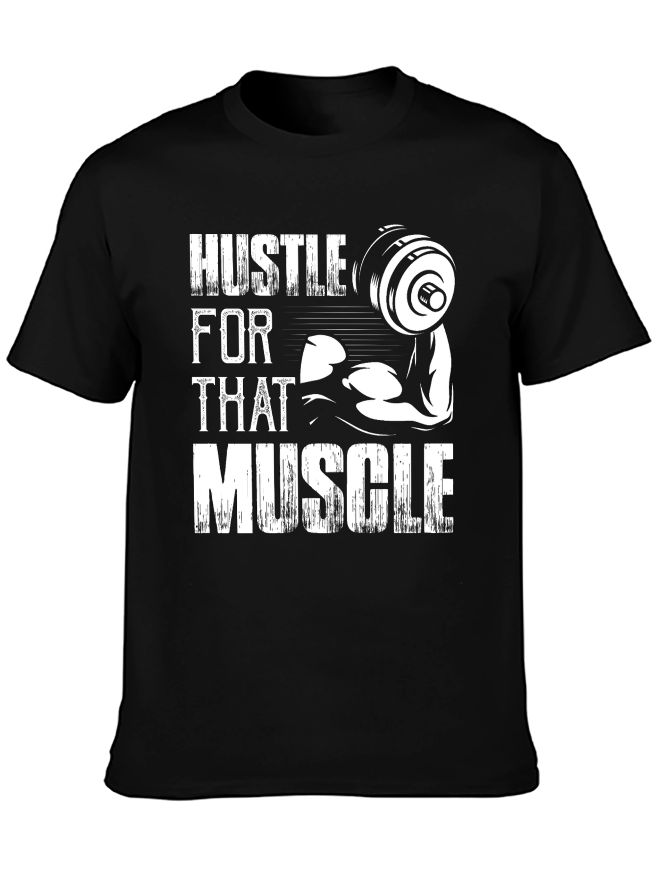 Hustle For That Muscle Graphic Tee - Black