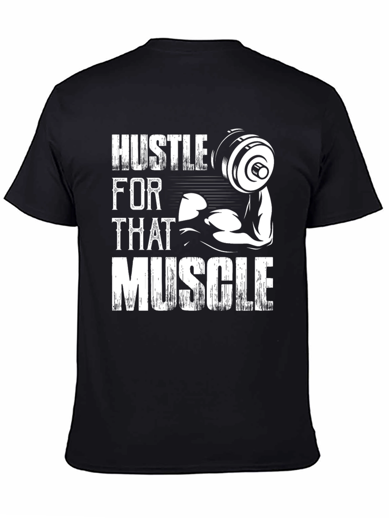 Hustle For That Muscle Graphic Tee - Black