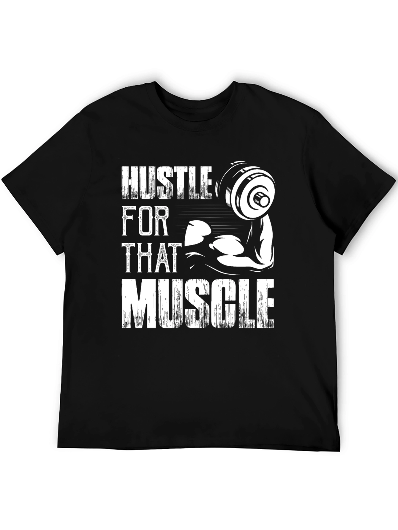 Hustle For That Muscle Graphic Tee - Black