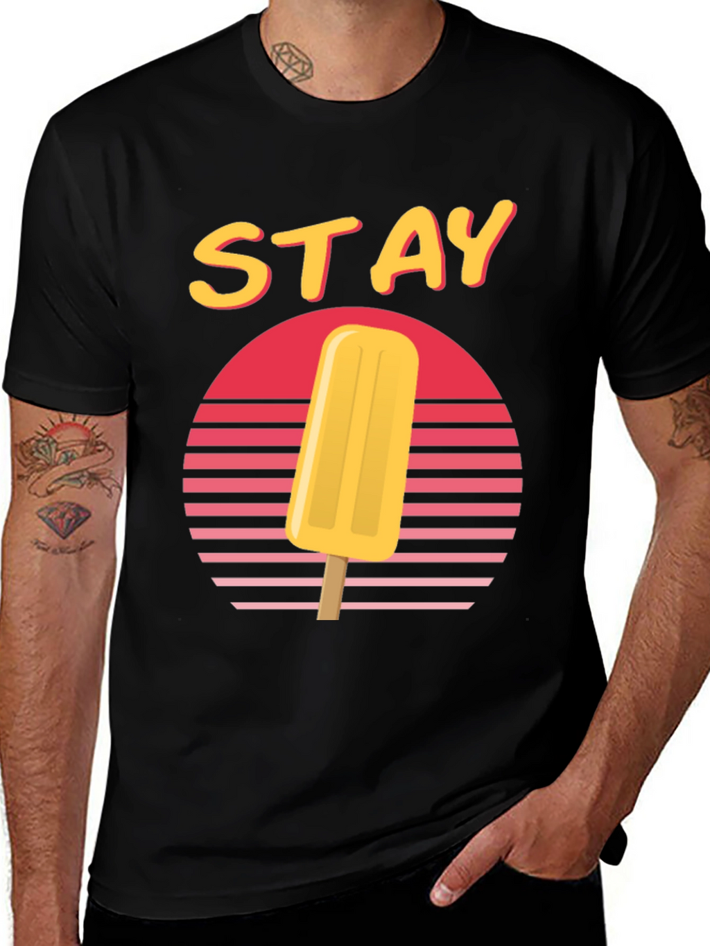 Retro Sunset Popsicle T-Shirt - Stay Cool
