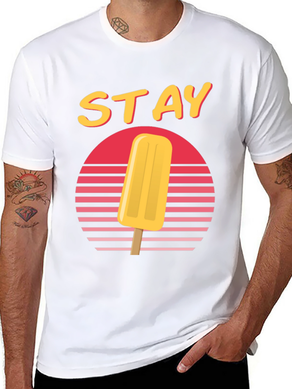Retro Sunset Popsicle T-Shirt - Stay Cool