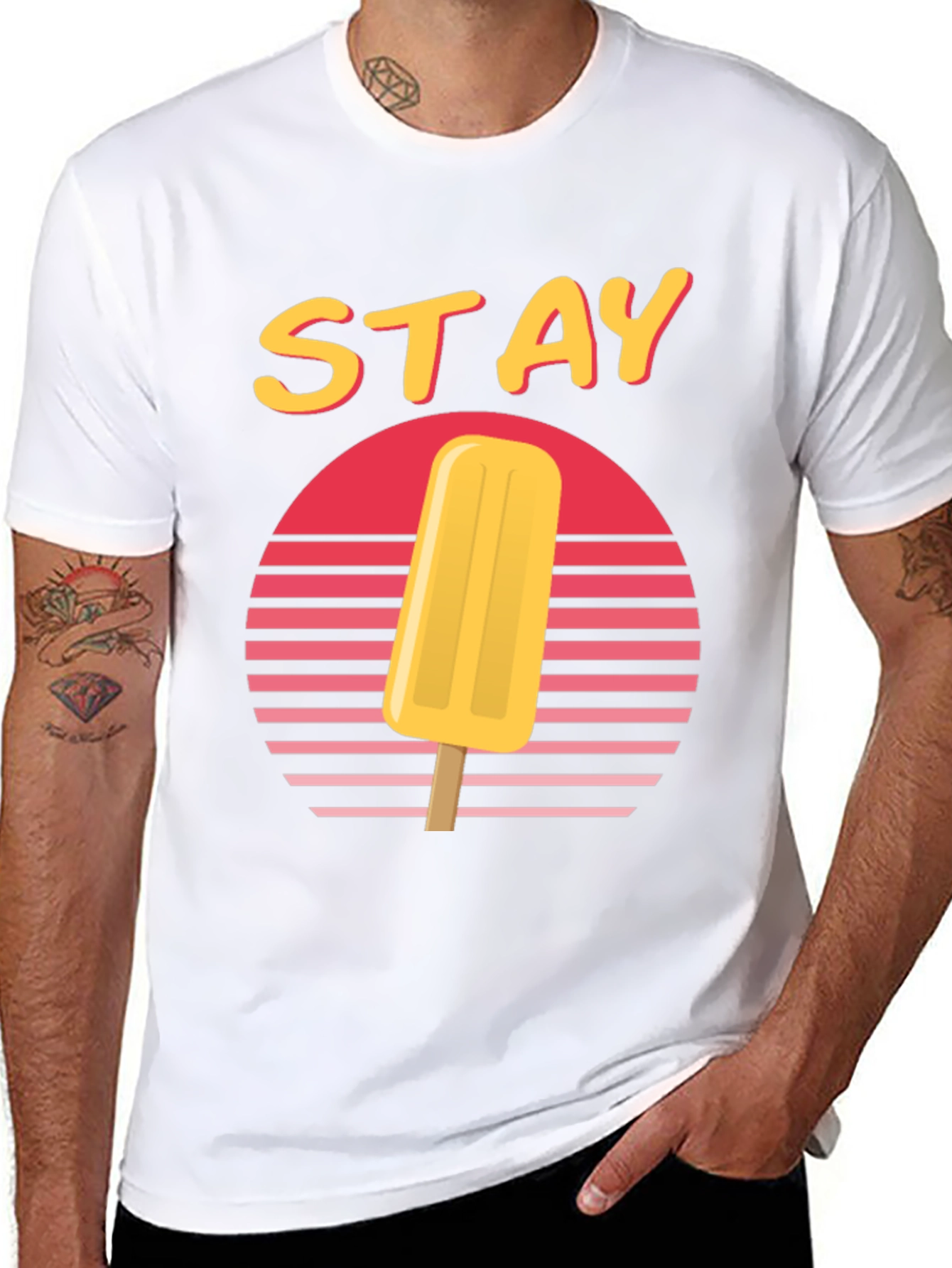 Retro Sunset Popsicle T-Shirt - Stay Cool