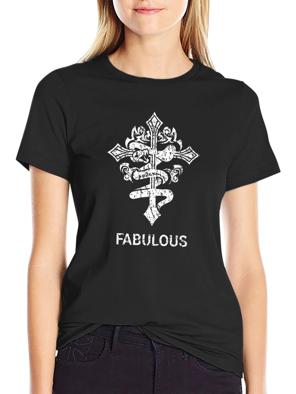 Fabulous Cross Graphic Black T-Shirt