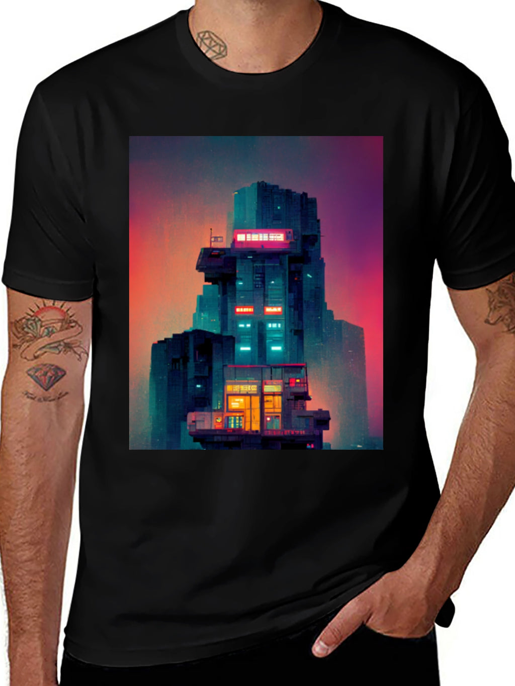 Retro Sci-Fi Building T-Shirt