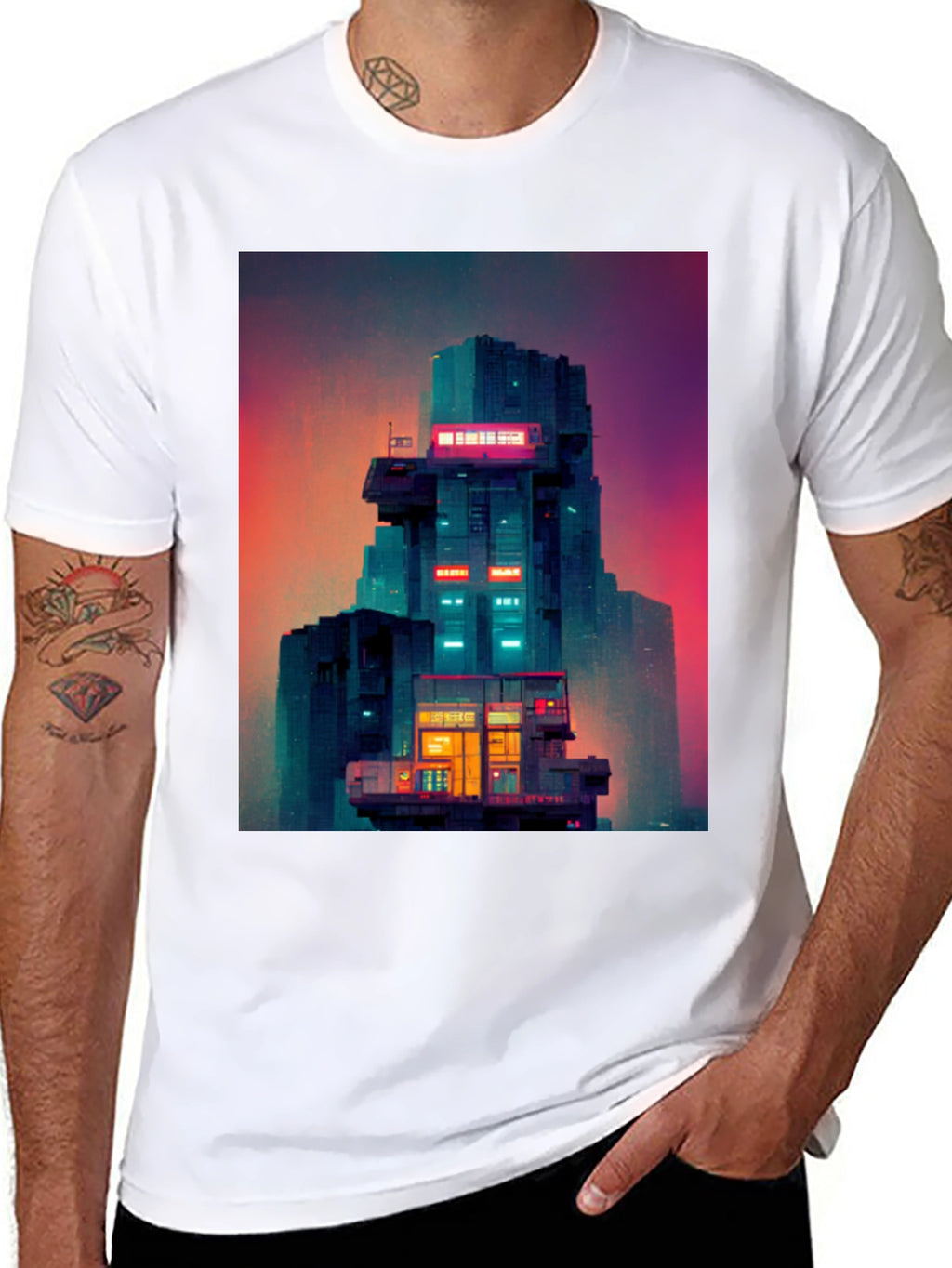 Retro Sci-Fi Building T-Shirt