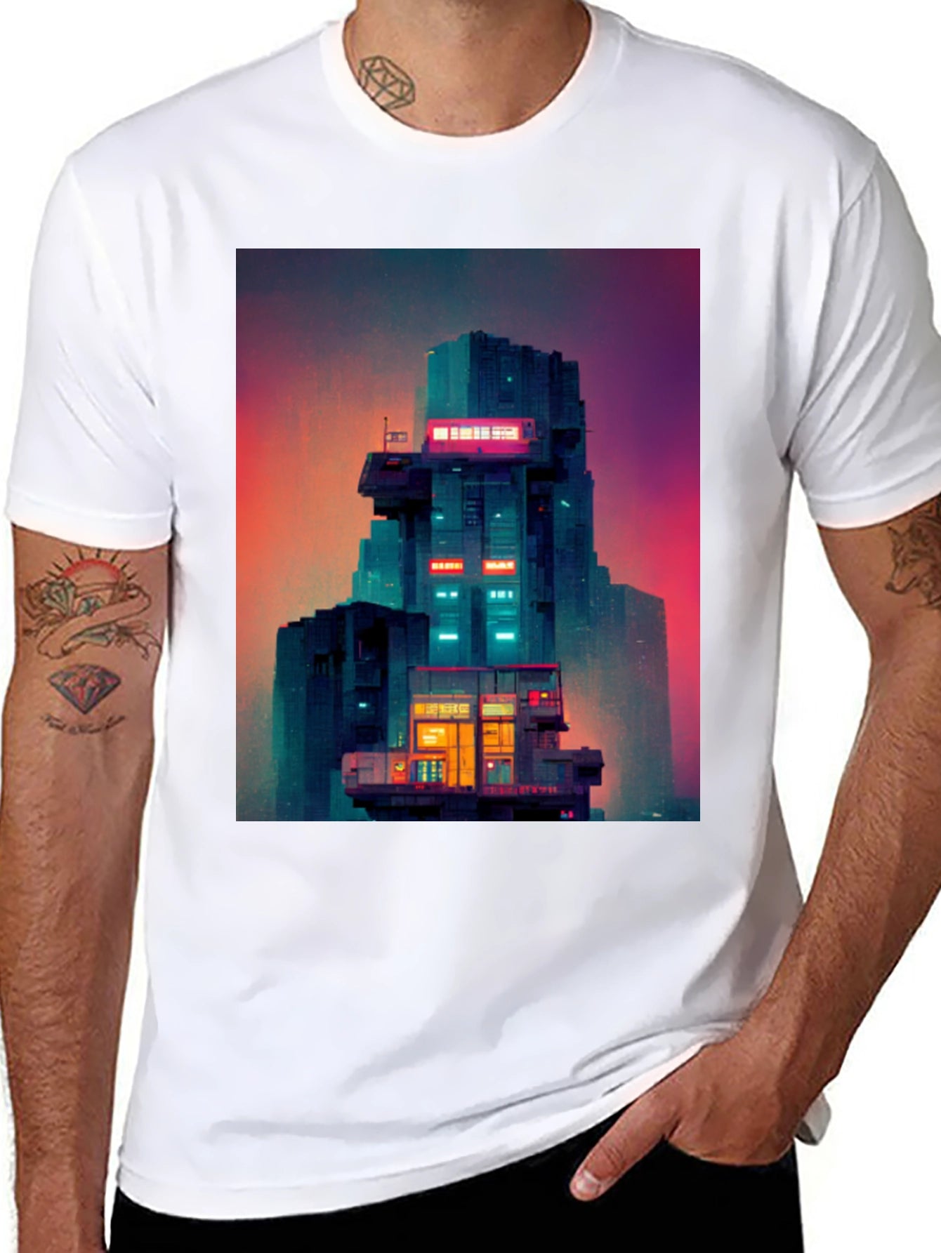 Retro Sci-Fi Building T-Shirt