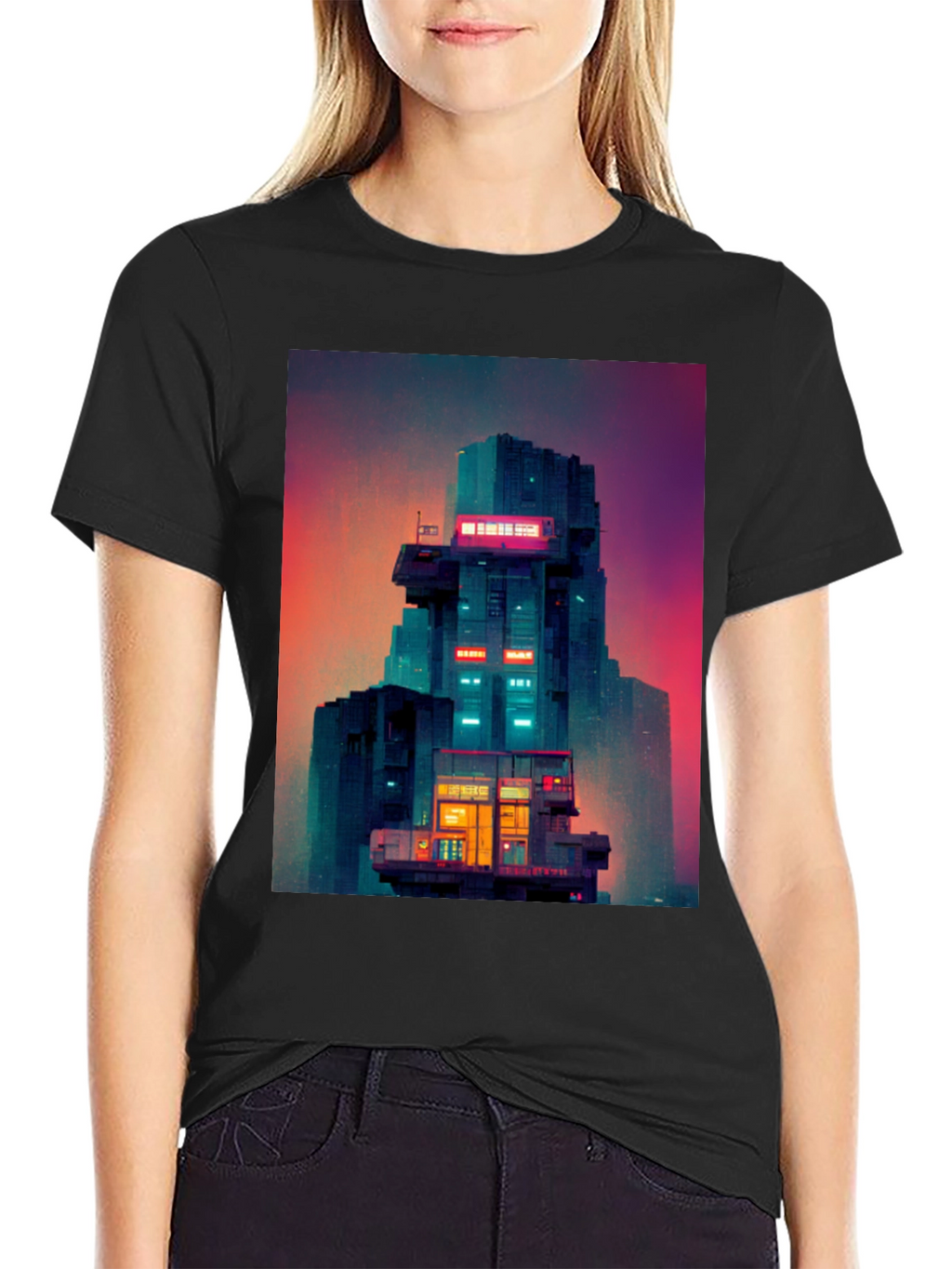 Retro Sci-Fi Building T-Shirt