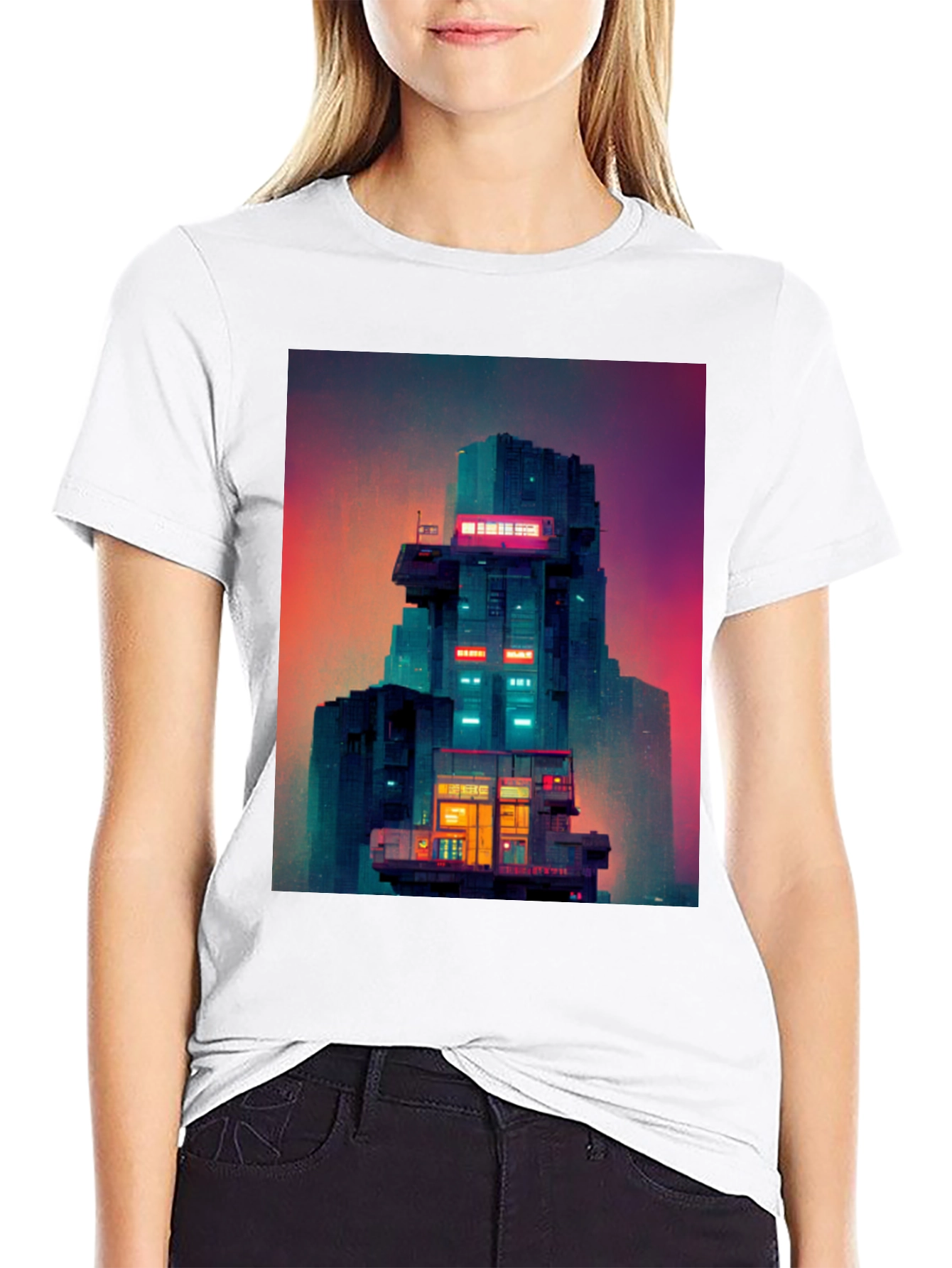 Retro Sci-Fi Building T-Shirt