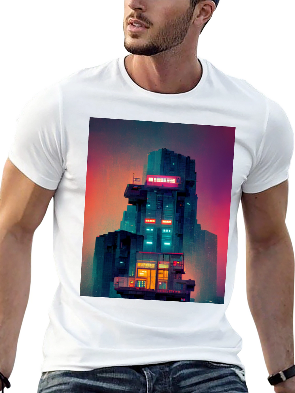 Retro Sci-Fi Building T-Shirt