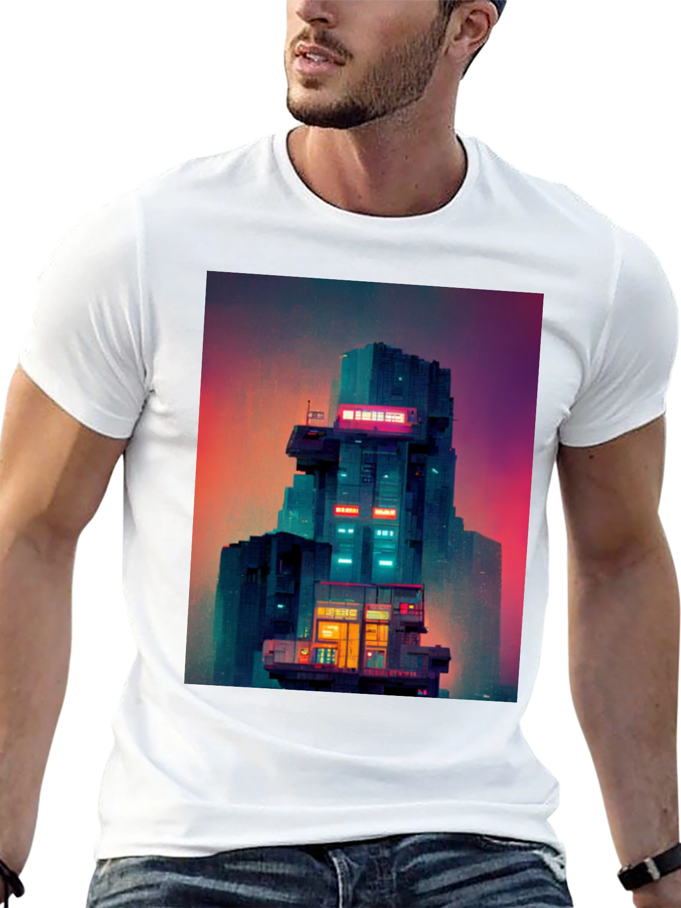 Retro Sci-Fi Building T-Shirt