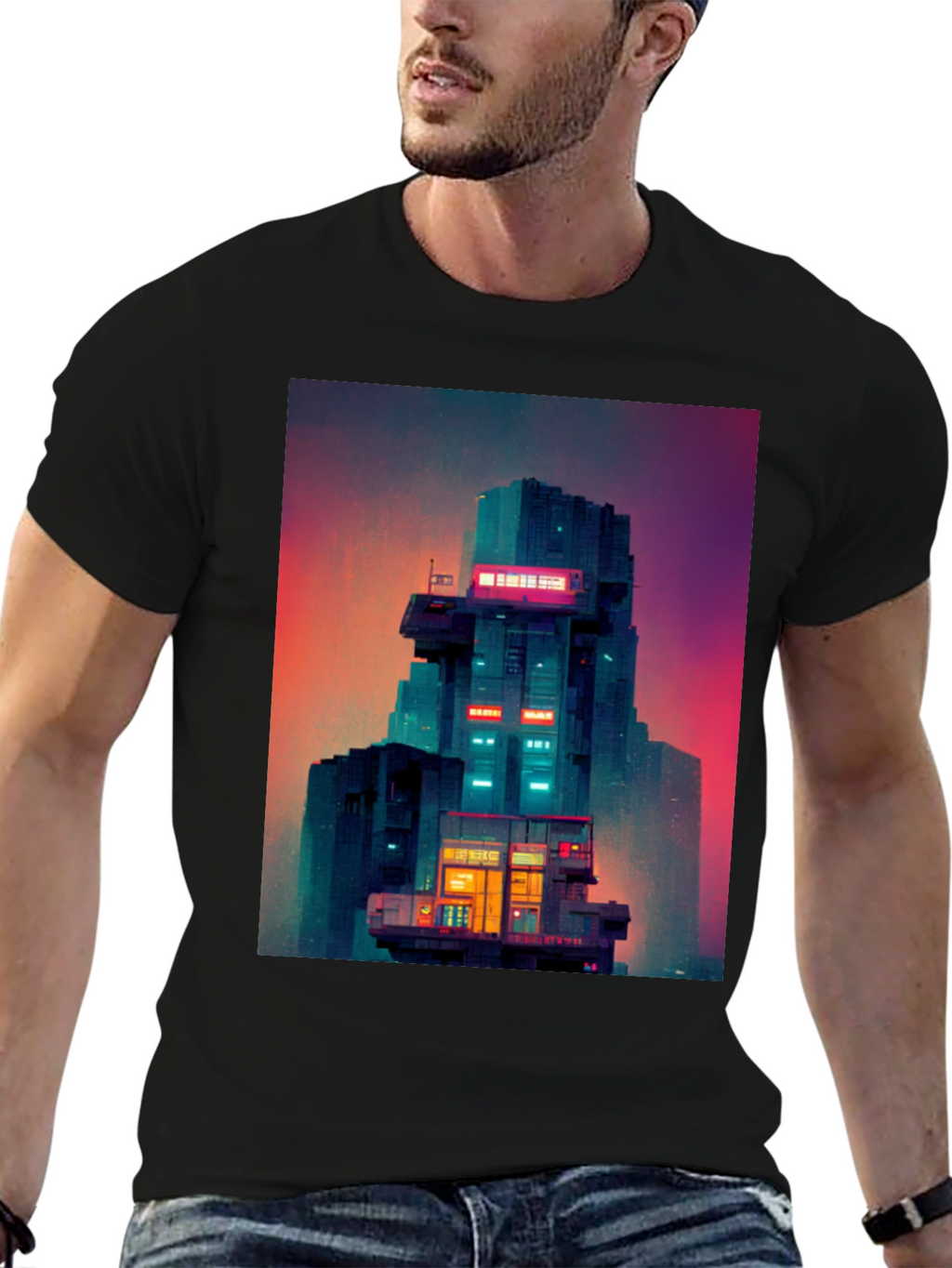 Retro Sci-Fi Building T-Shirt