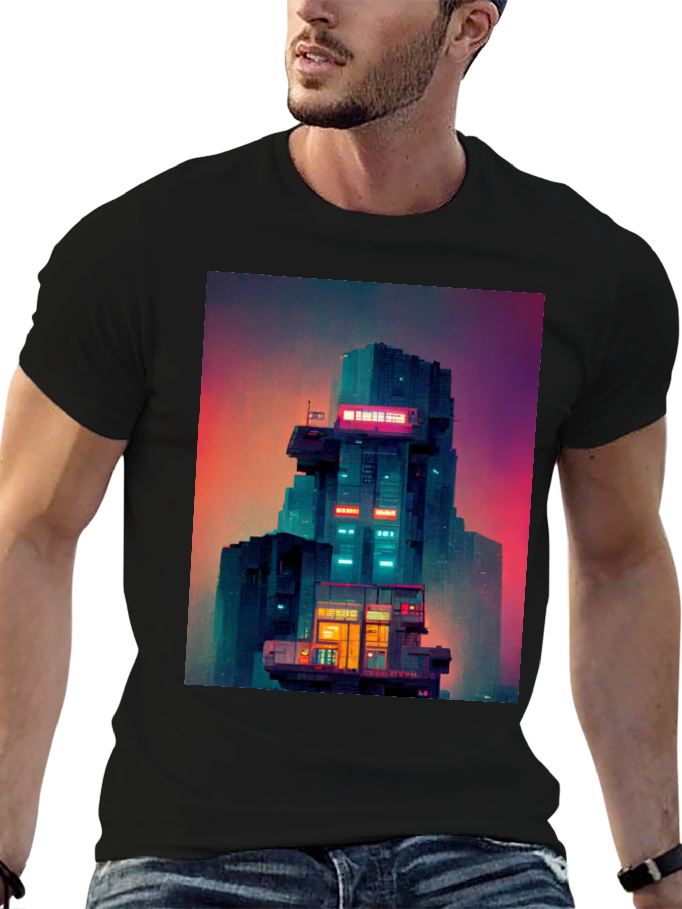 Retro Sci-Fi Building T-Shirt