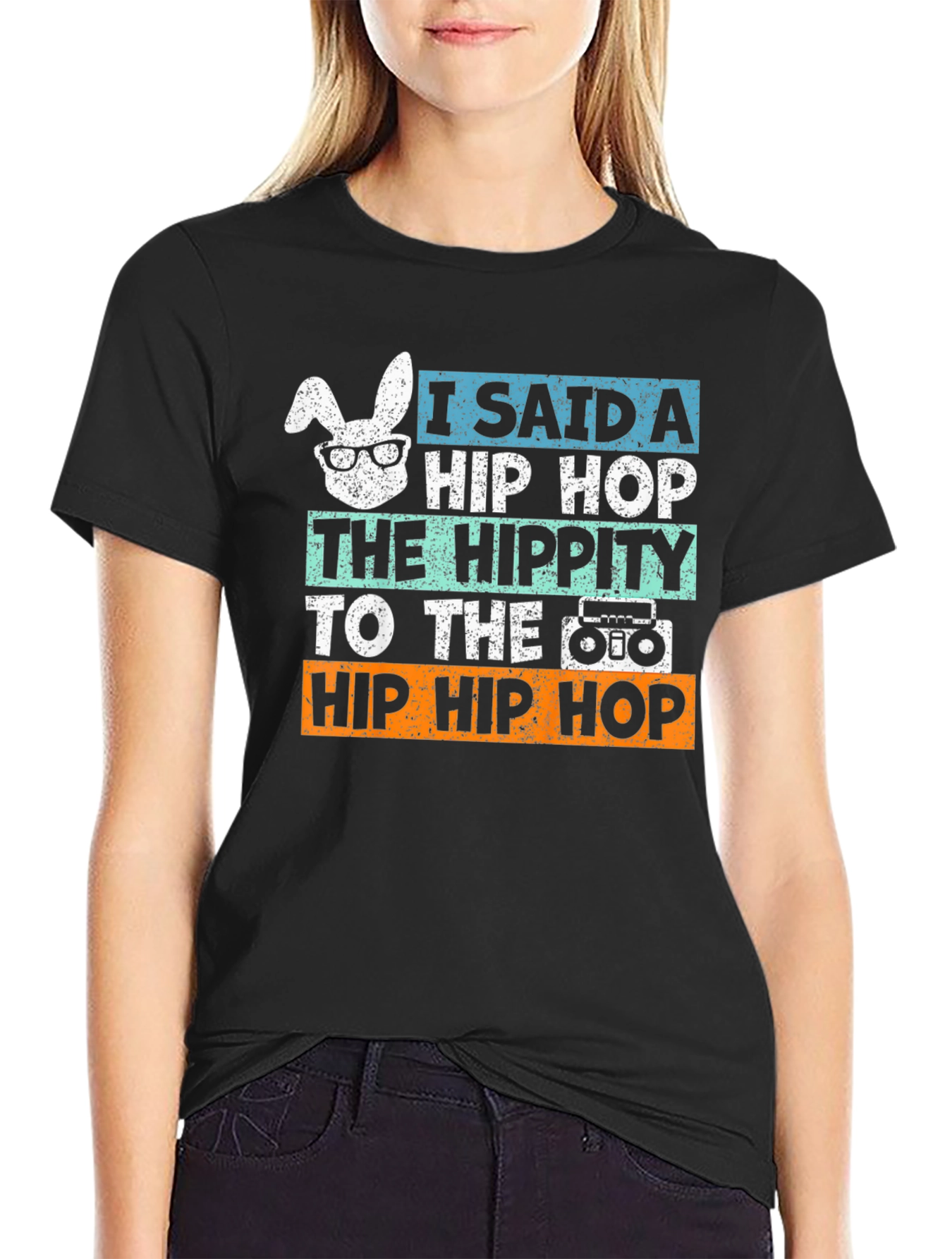 Hip Hop Easter Bunny T-Shirt - Retro Style