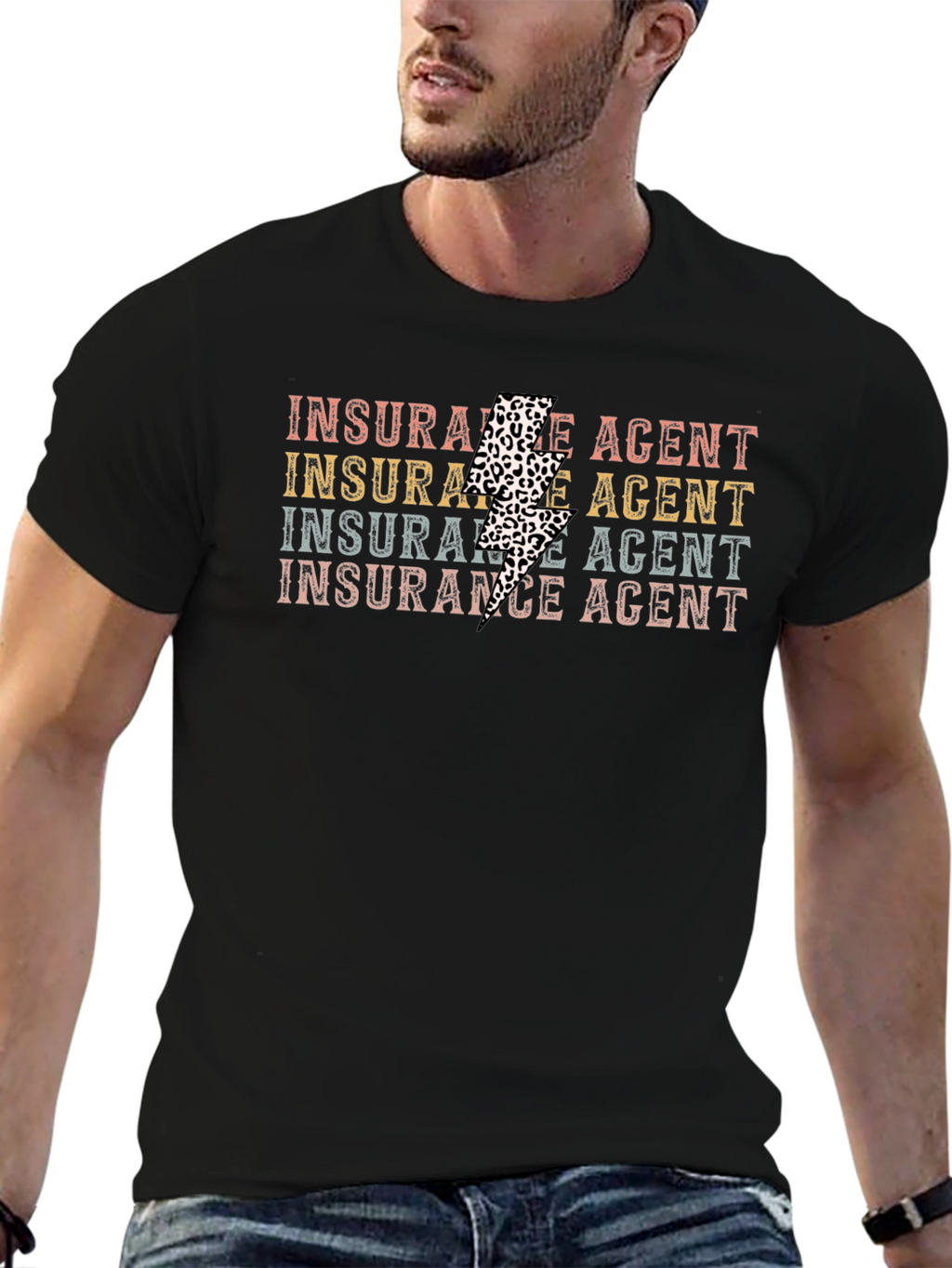 Insurance Agent Leopard Bolt T-Shirt