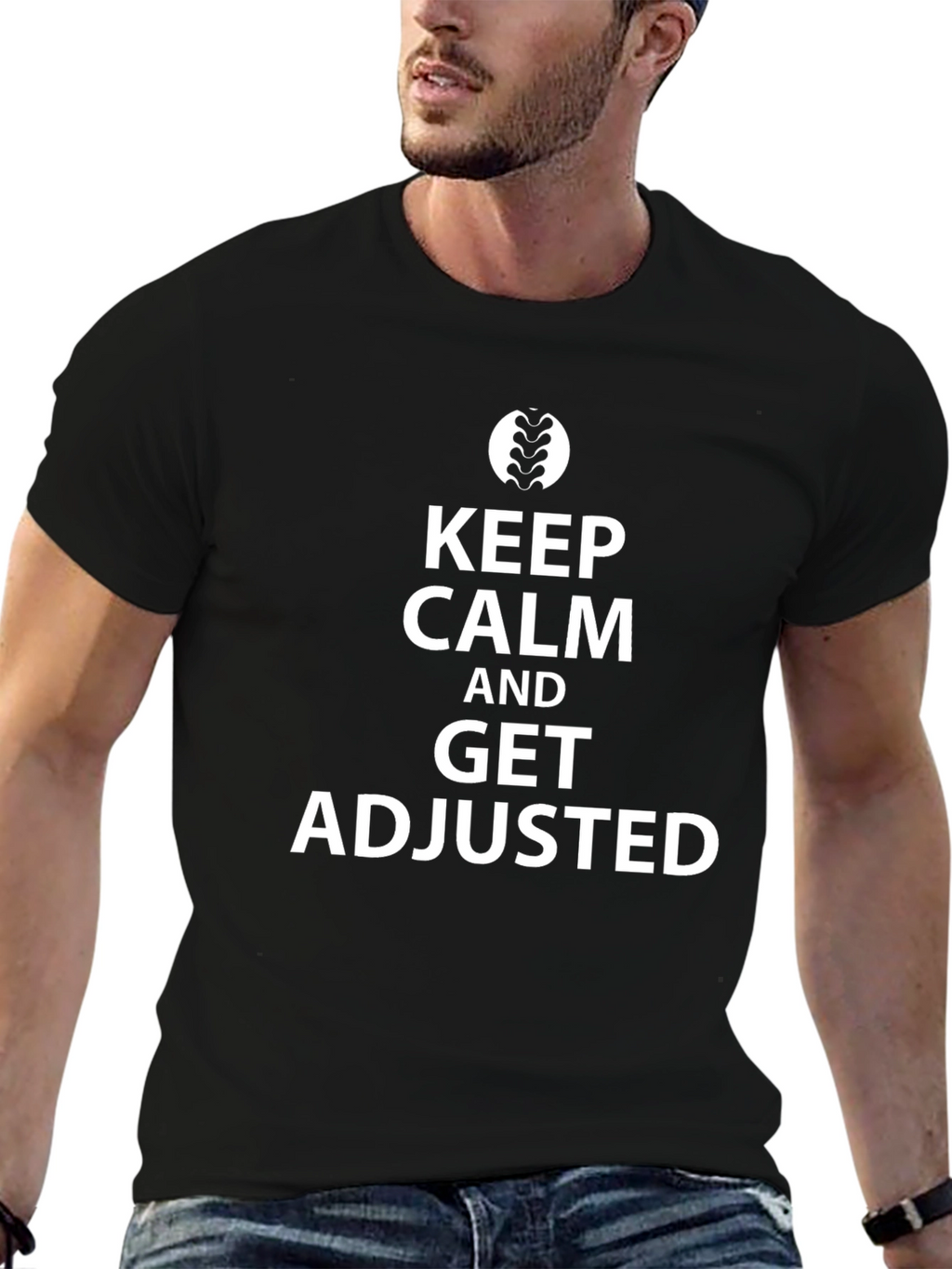 Keep Calm and Get Adjusted Black T-Shirt