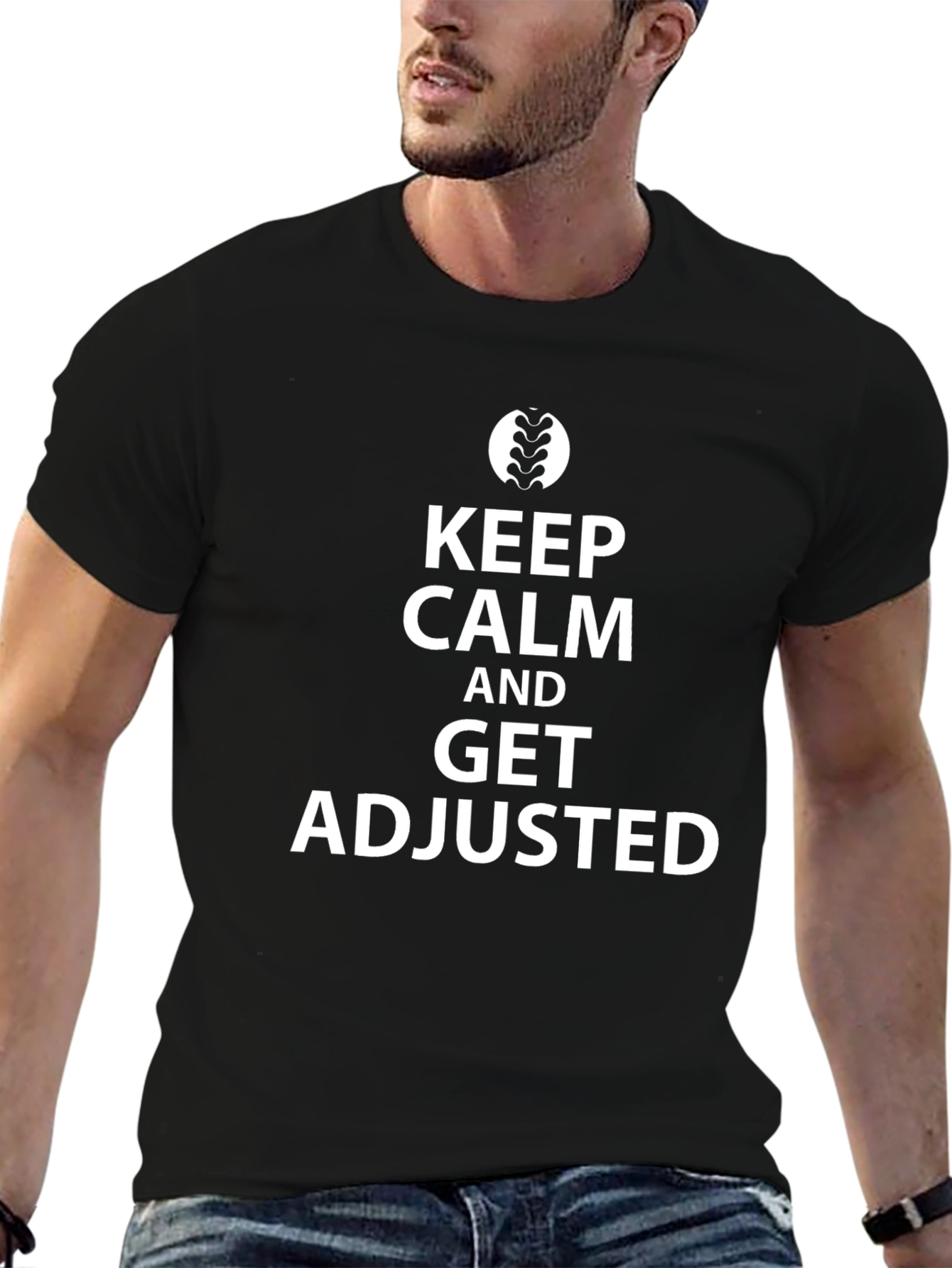 Keep Calm and Get Adjusted Black T-Shirt