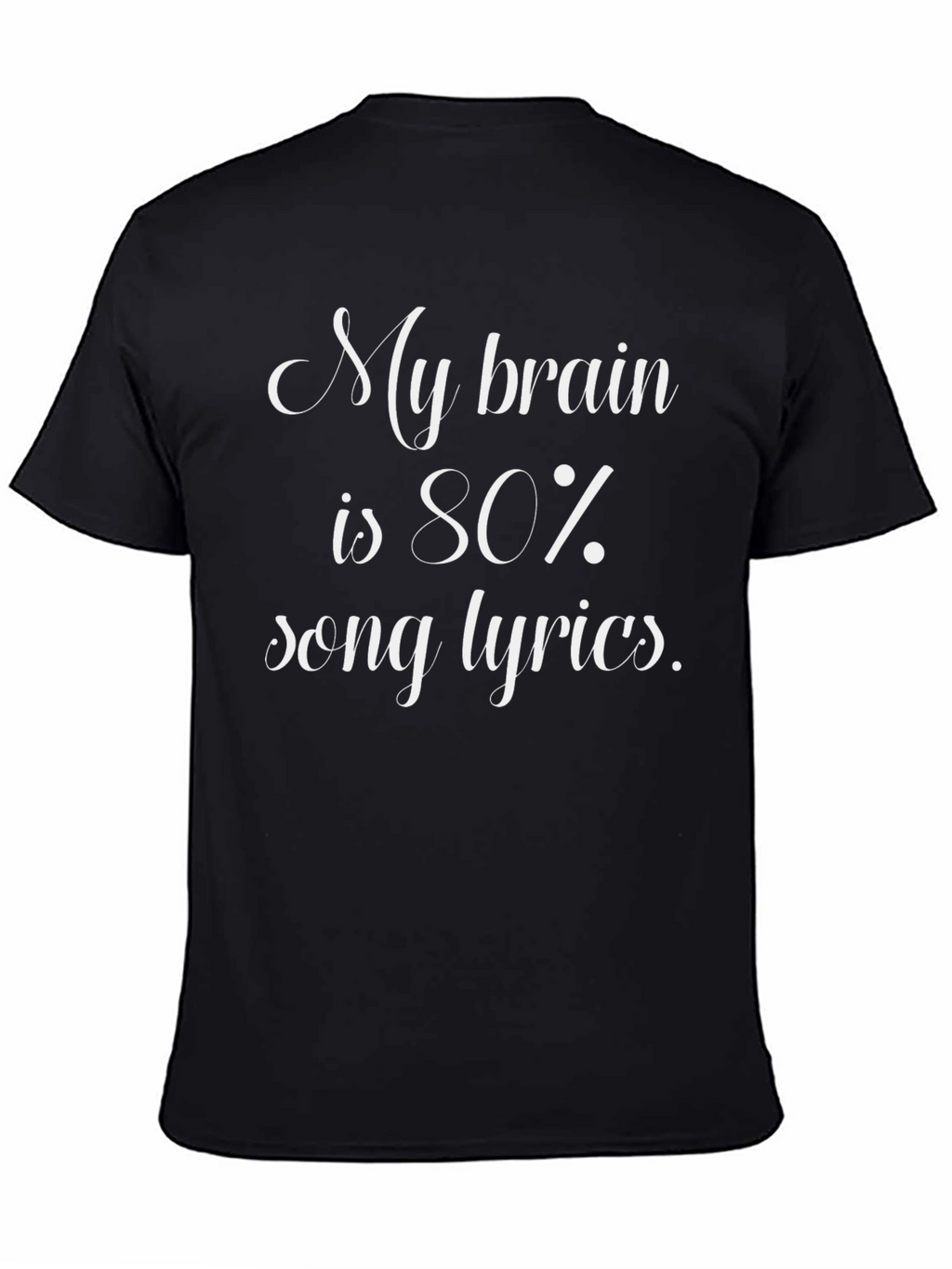 Song Lyrics Brain Black T-Shirt