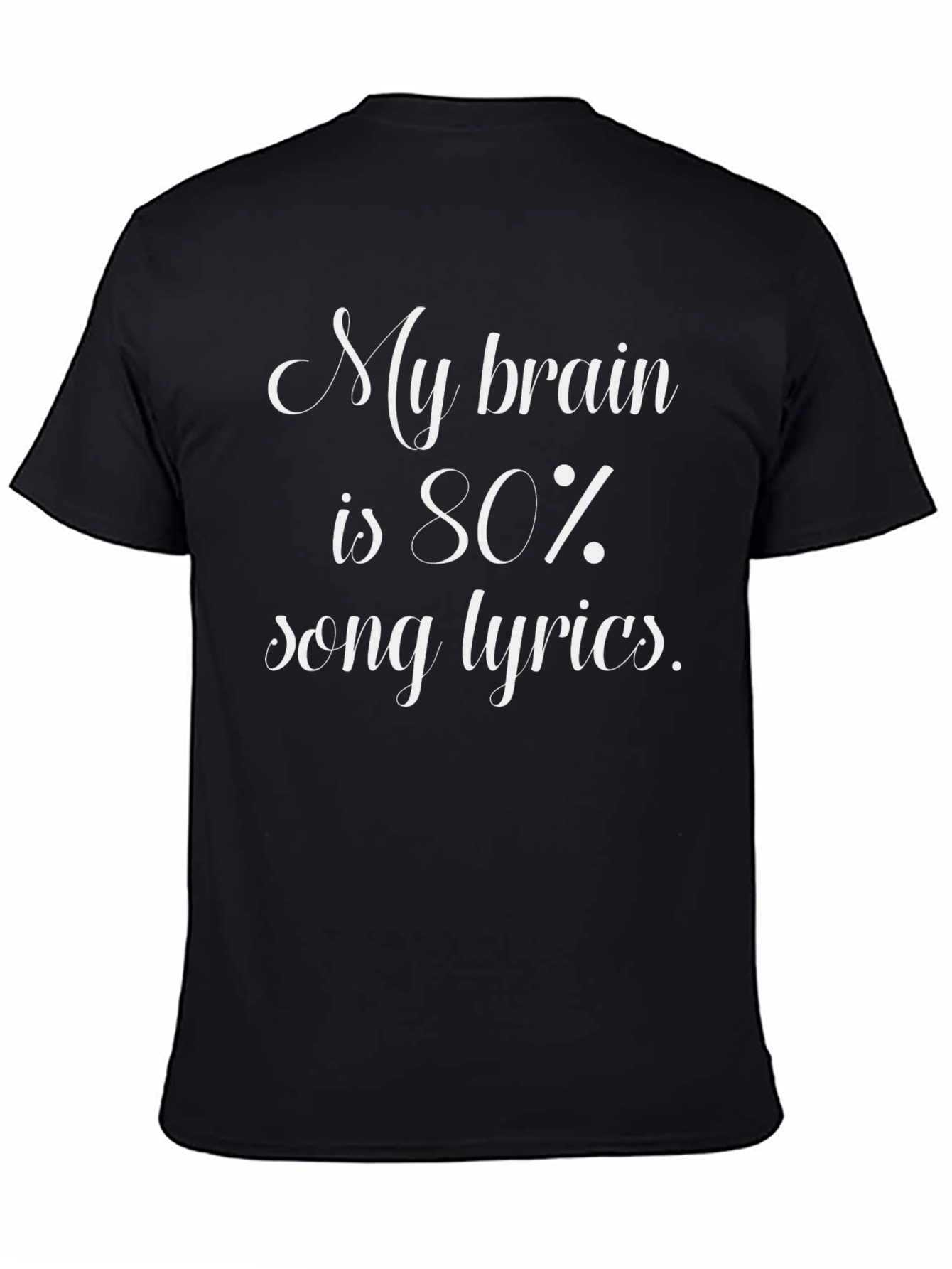 Song Lyrics Brain Black T-Shirt