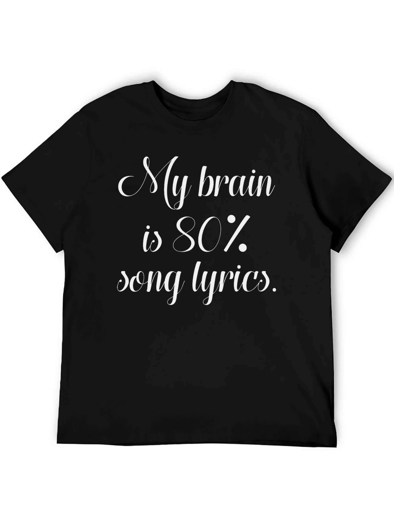 Song Lyrics Brain Black T-Shirt