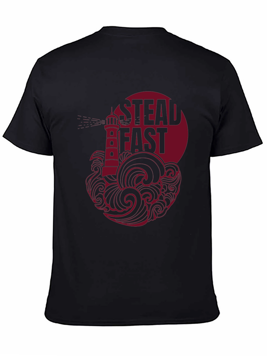 Steadfast Lighthouse Graphic Tee - Black Cotton