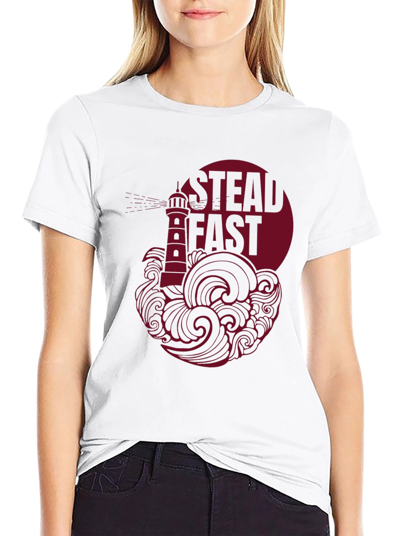 Steadfast Lighthouse Graphic Tee - Black Cotton
