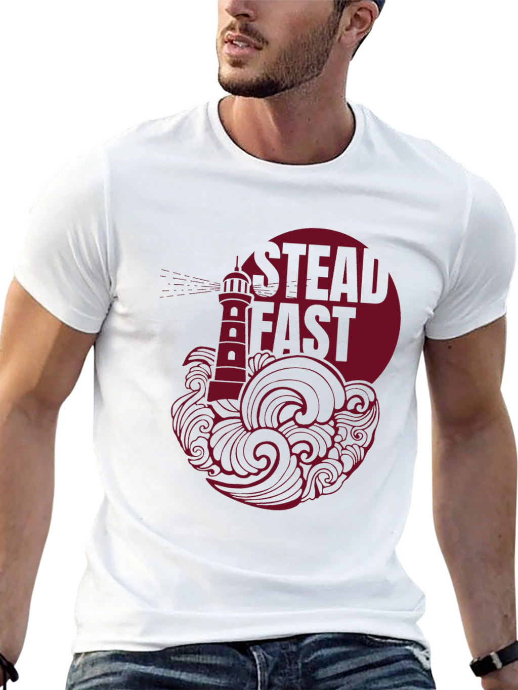 Steadfast Lighthouse Graphic Tee - Black Cotton