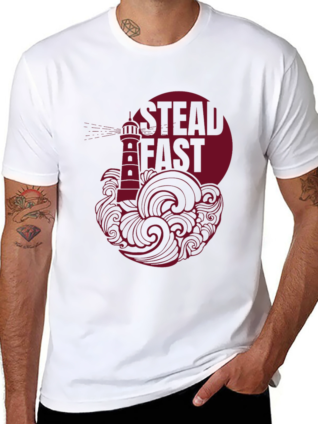 Steadfast Lighthouse Graphic Tee - Black Cotton