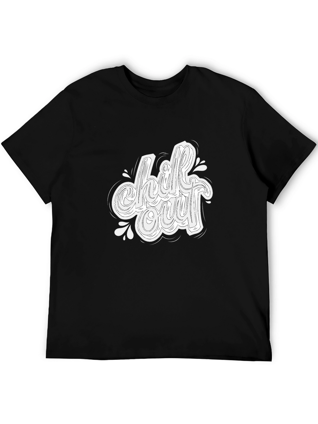 Chill Out Graphic Print Black T-Shirt
