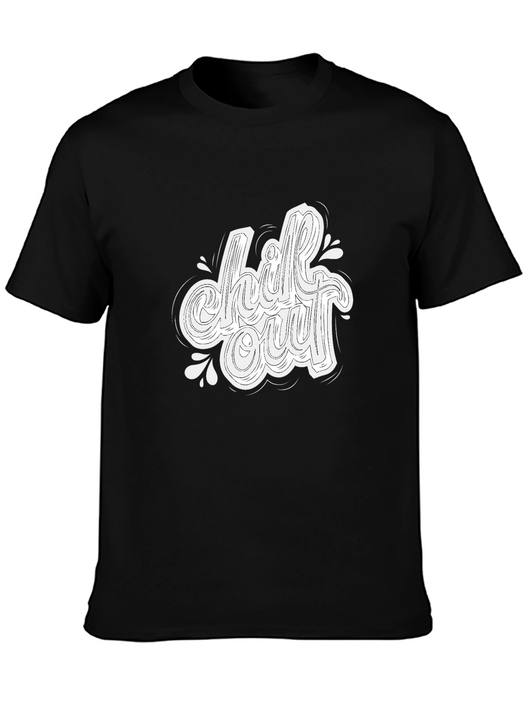 Chill Out Graphic Print Black T-Shirt