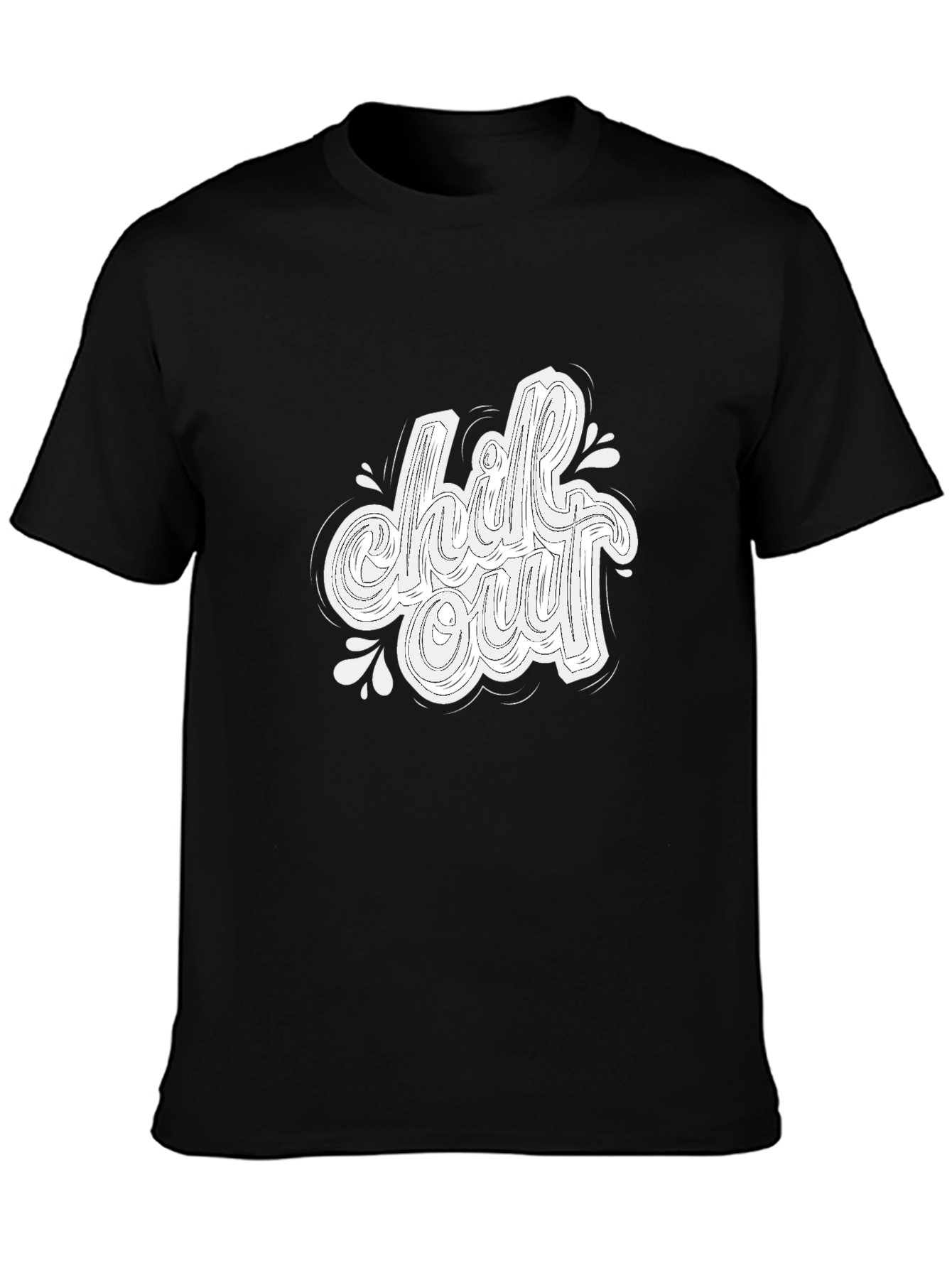 Chill Out Graphic Print Black T-Shirt