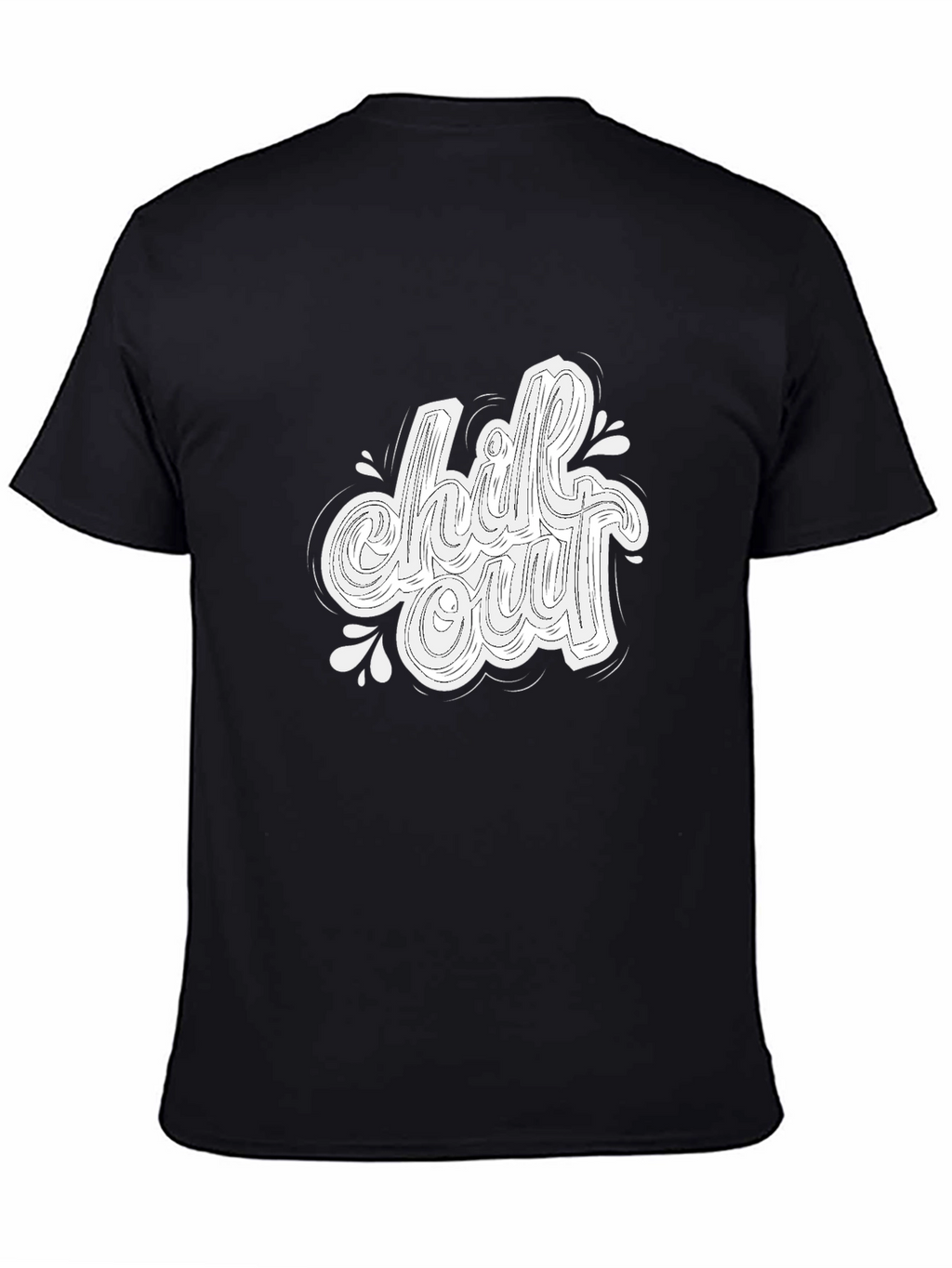 Chill Out Graphic Print Black T-Shirt