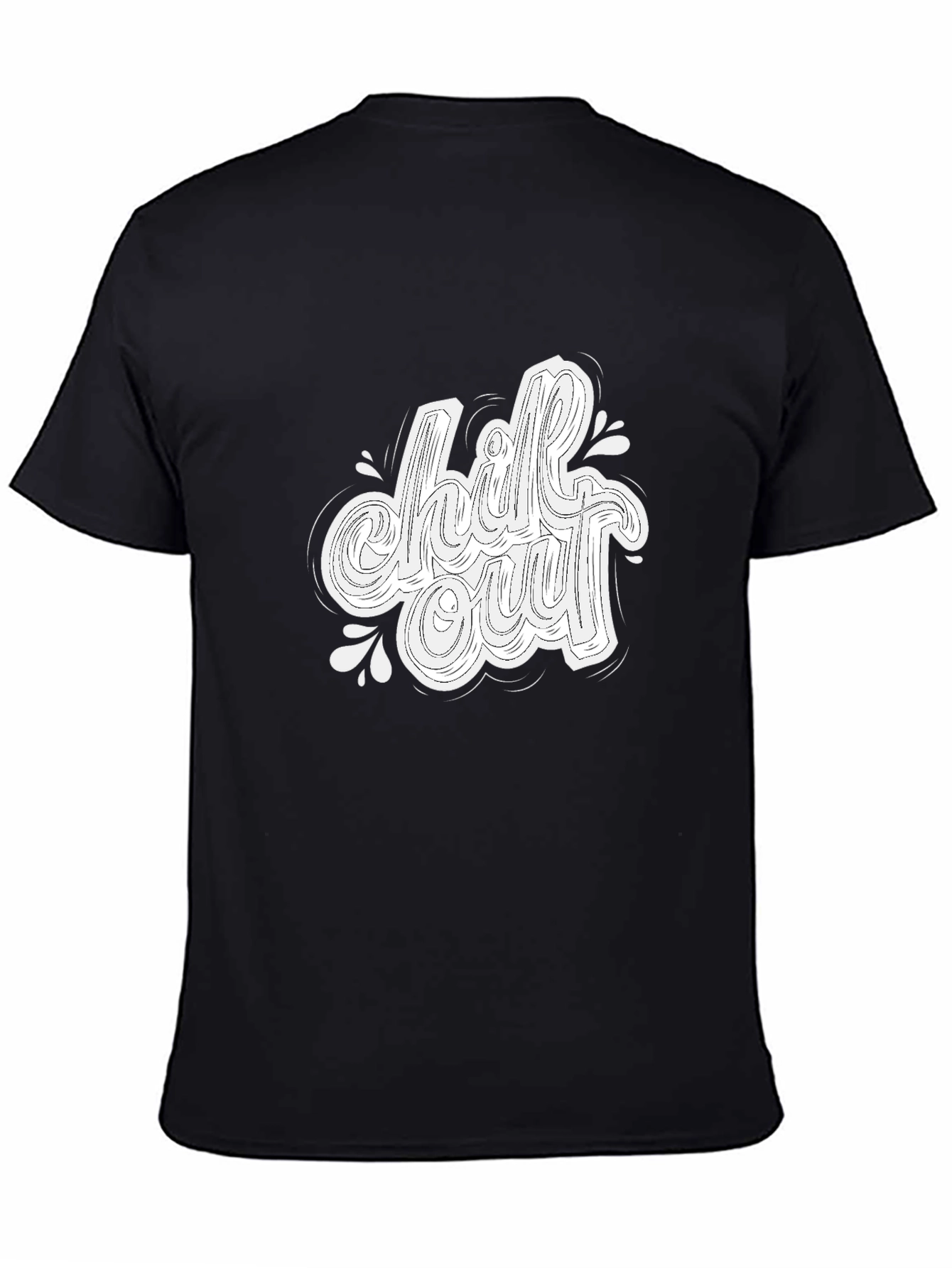 Chill Out Graphic Print Black T-Shirt