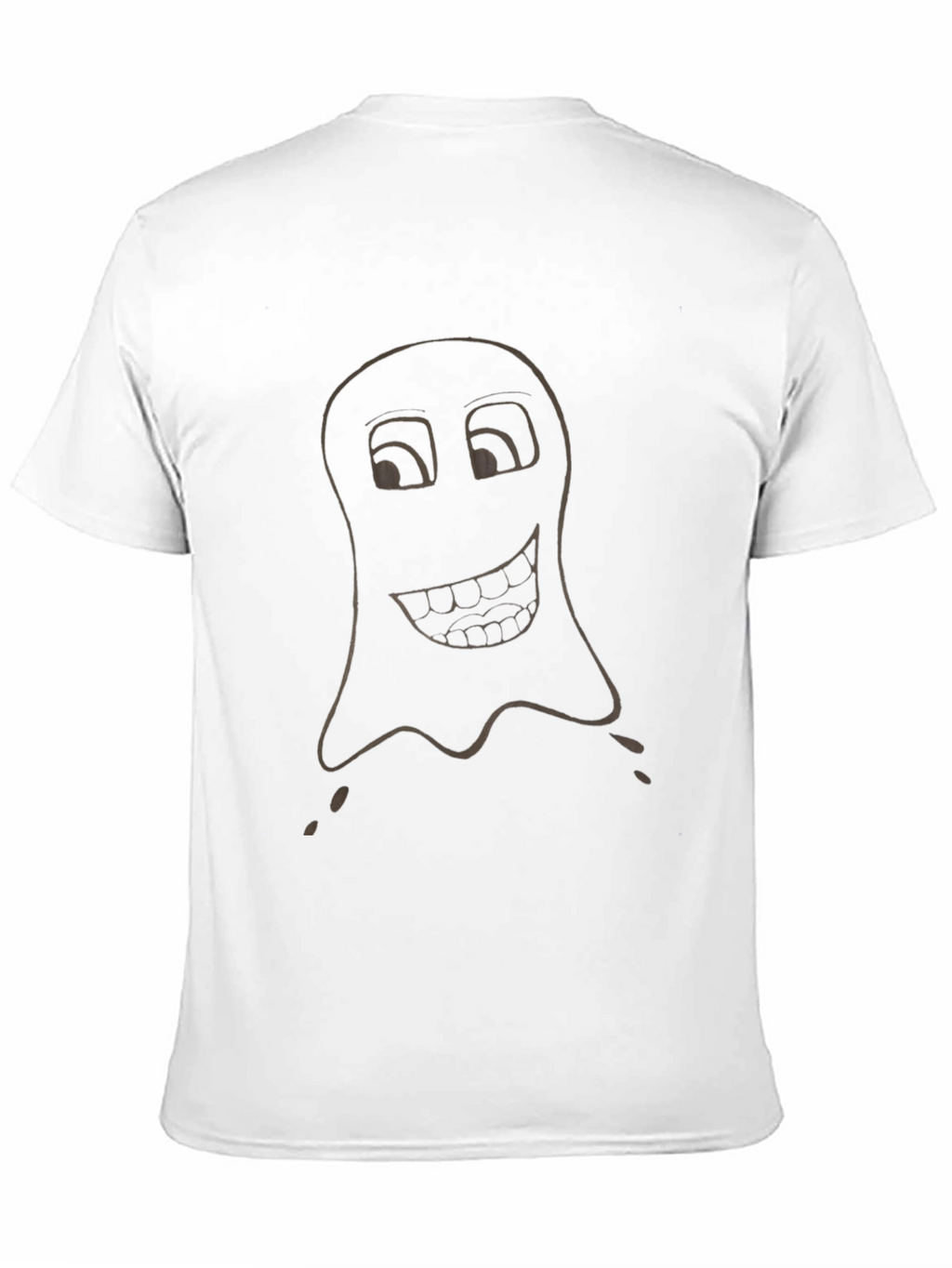 Funny Ghost Graphic Tee - Black Cotton T-Shirt