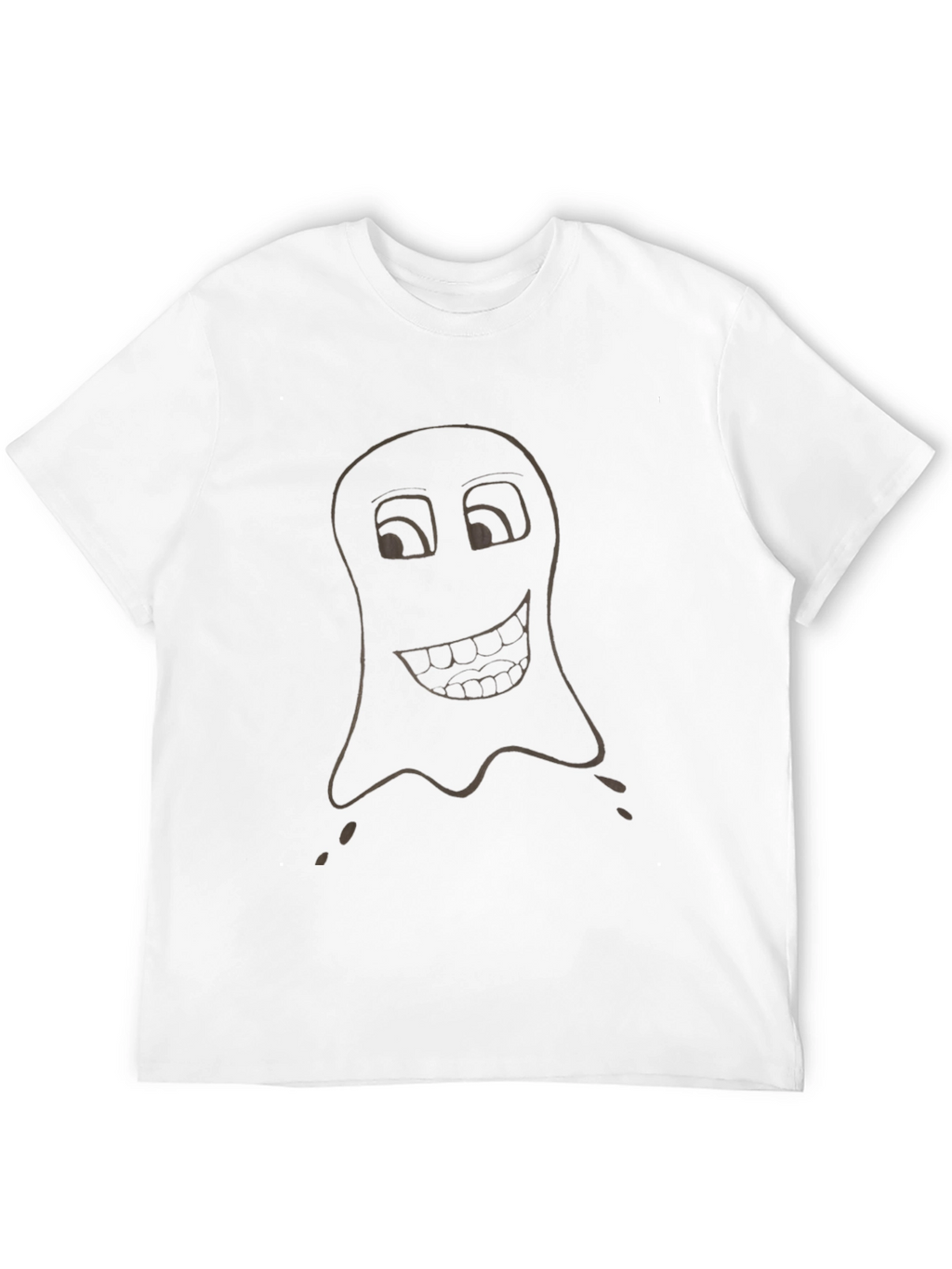 Funny Ghost Graphic Tee - Black Cotton T-Shirt