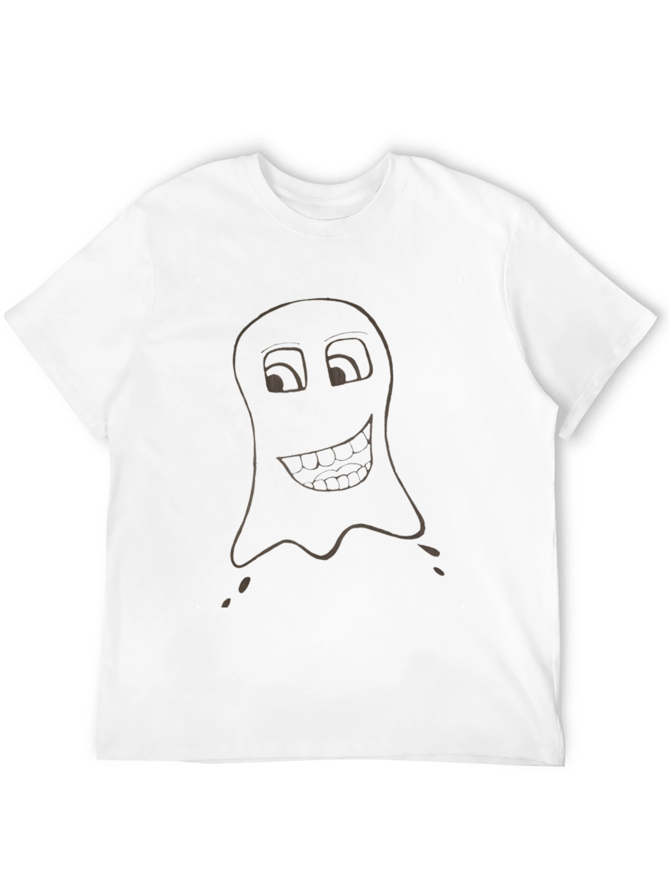 Funny Ghost Graphic Tee - Black Cotton T-Shirt