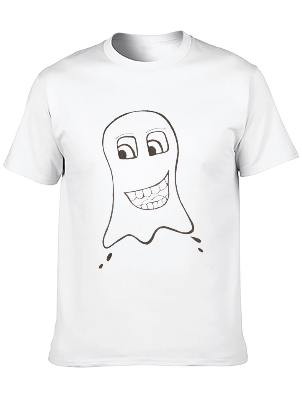 Funny Ghost Graphic Tee - Black Cotton T-Shirt