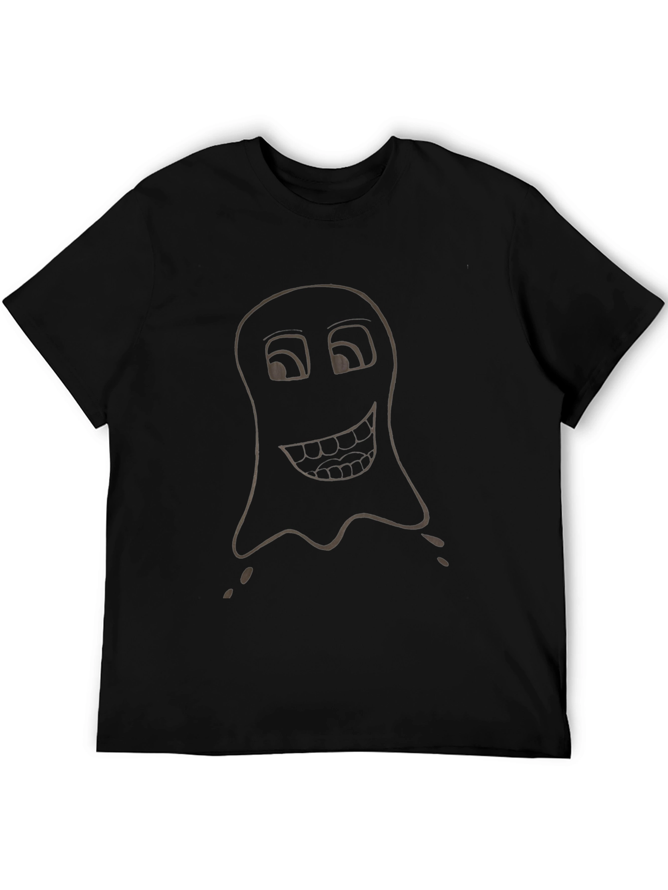 Funny Ghost Graphic Tee - Black Cotton T-Shirt