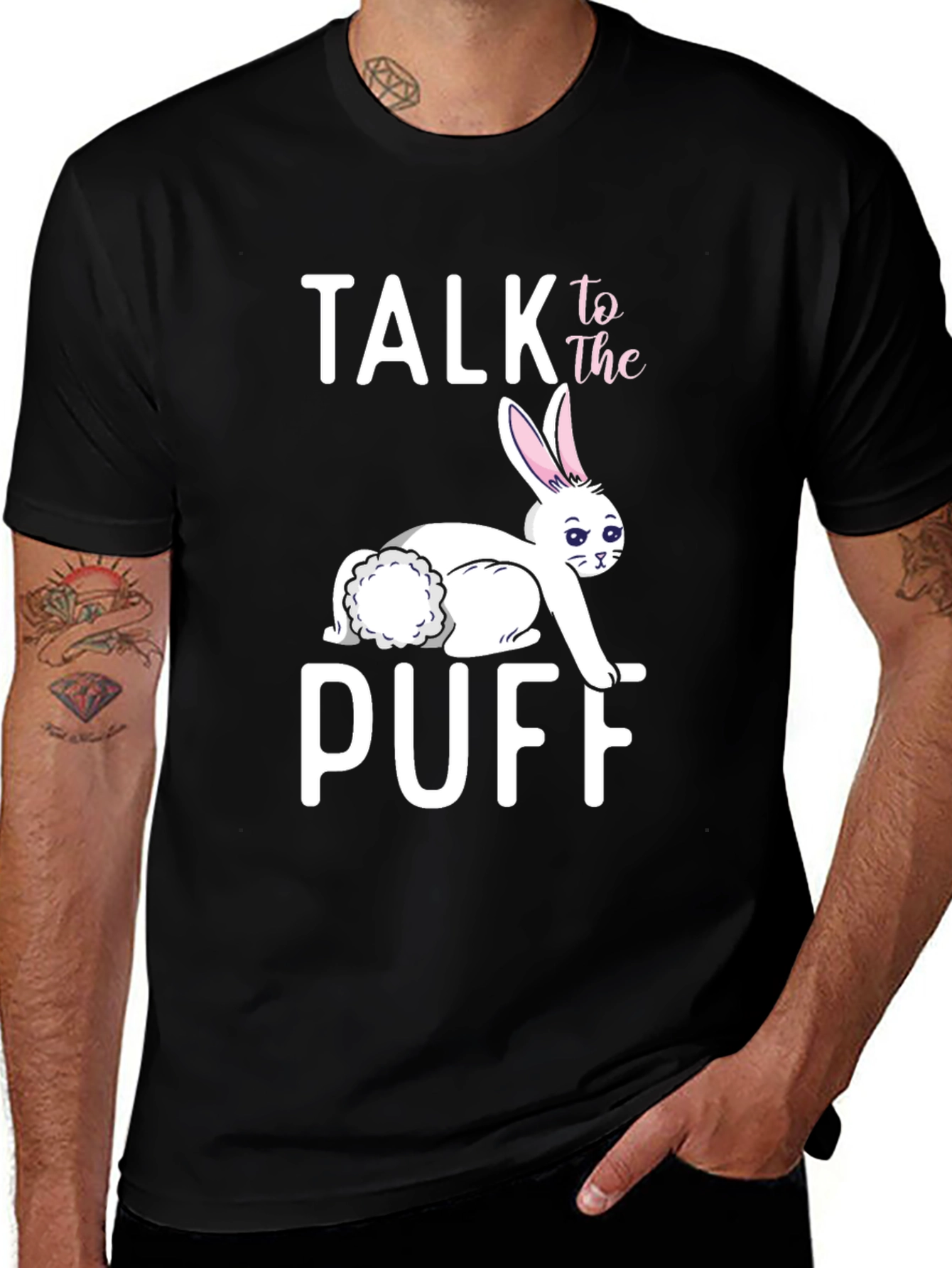 Talk to the Puff Easter Bunny Novelty T-Shirt