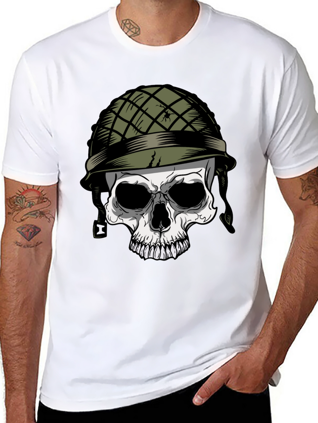 Skull Soldier Graphic Tee - Edgy Style