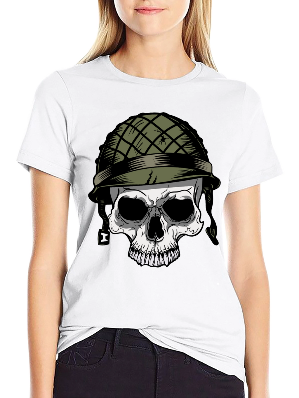 Skull Soldier Graphic Tee - Edgy Style