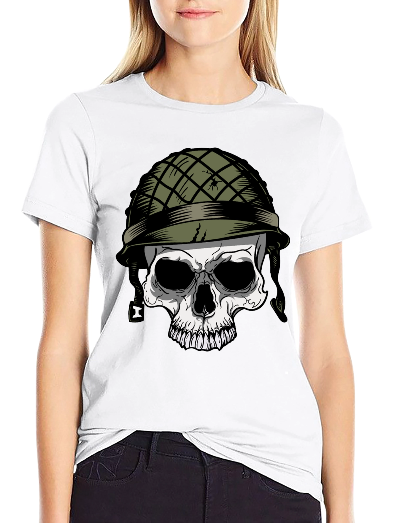 Skull Soldier Graphic Tee - Edgy Style