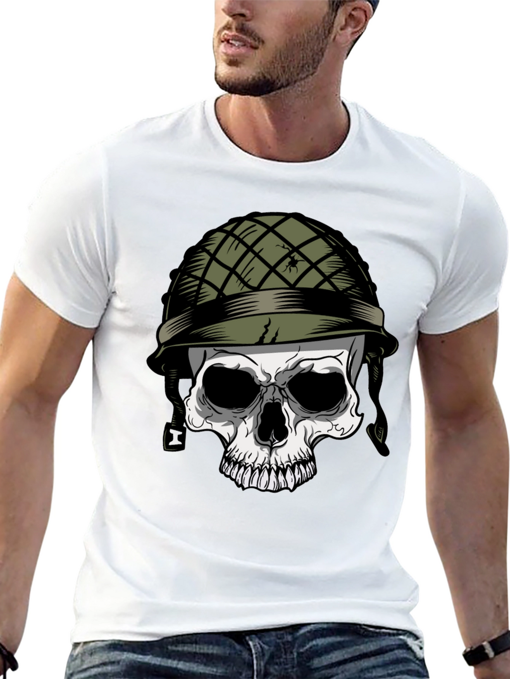 Skull Soldier Graphic Tee - Edgy Style