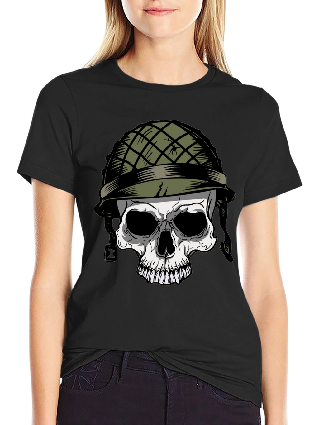 Skull Soldier Graphic Tee - Edgy Style