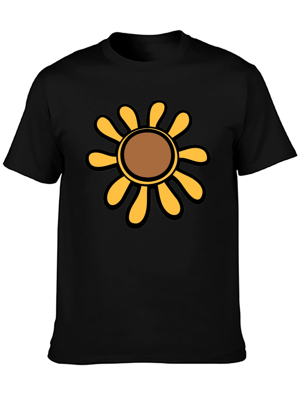 Retro Flower Graphic T-Shirt - Black